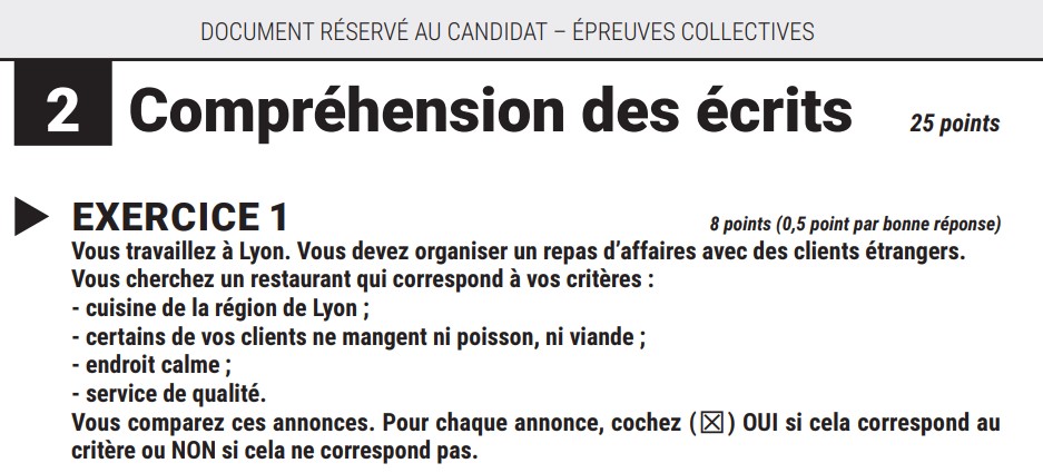 DELF B1 Tout Public - Exemple De Compréhension Des écrits Avec Corrigé ...